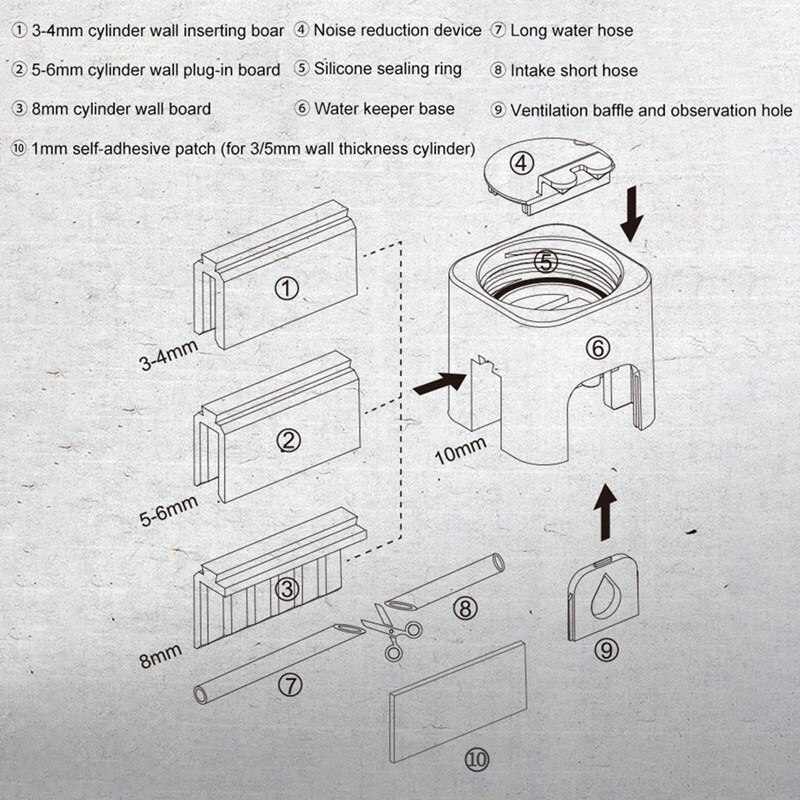 Bubble Wall Tube, 6 Maten Aquarium Luchtbel Beluchtingsbuis Aquarium