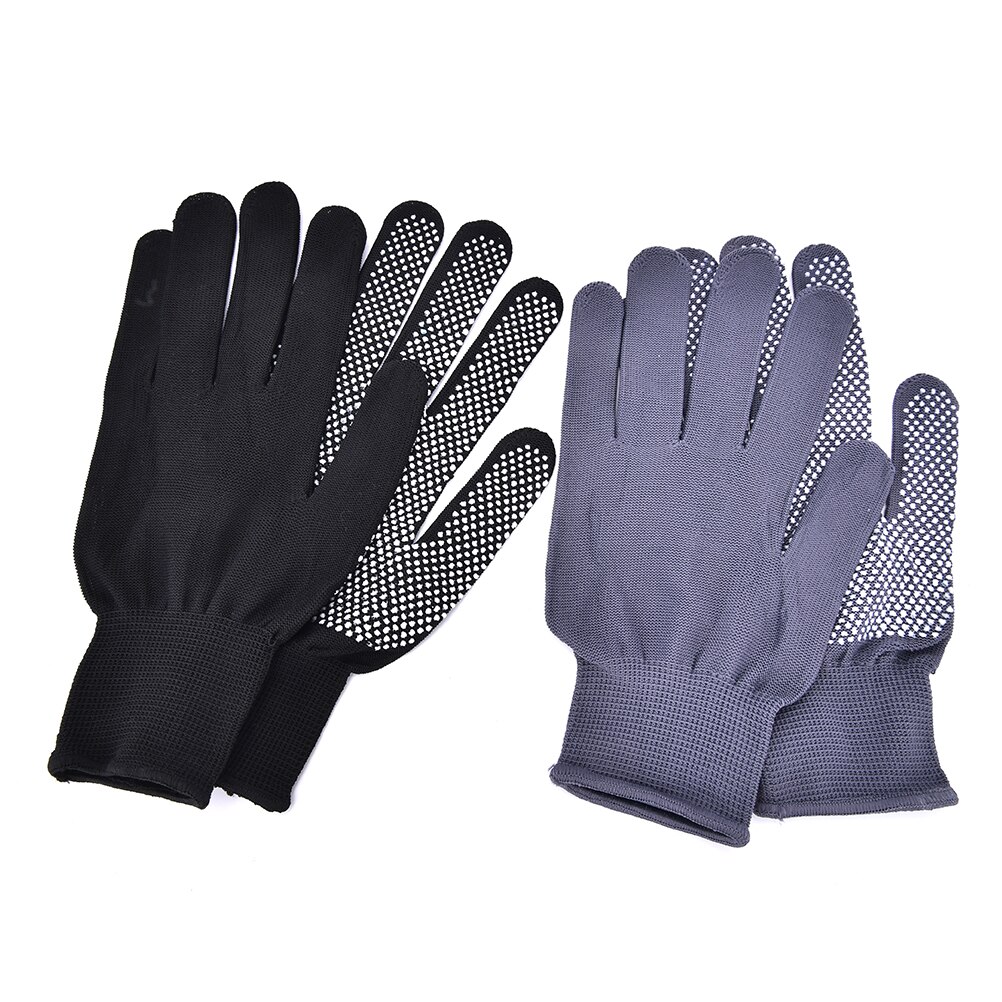Guantes Térmicos de estilismo para peluquería, resistentes al calor, Color negro y gris, 1 par