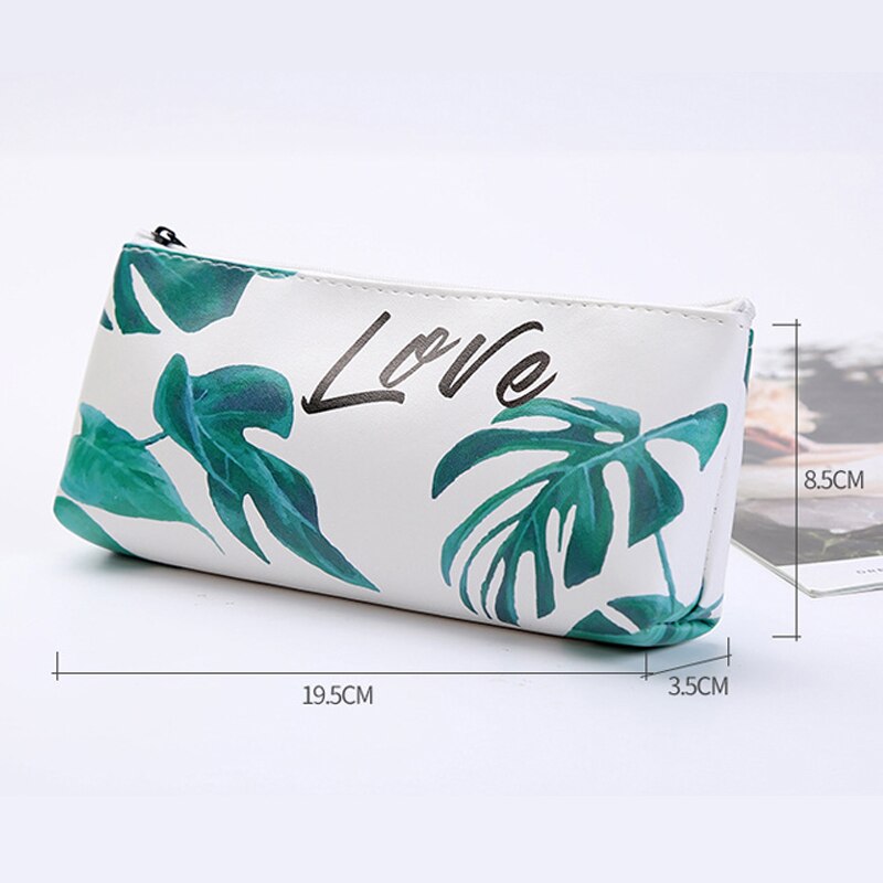 Small Green Turtle Leaf Pencil Case Student Pencil Box Pencilcase Pencil Bag School Supplies Stationery