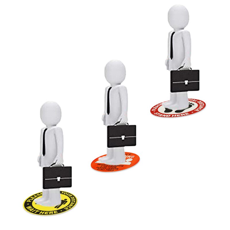 10pcs Social Distancing Sticker Notice Keep Distance PVC Non Slip Self Adhesive Safety Sign Subway Station Supermarket School