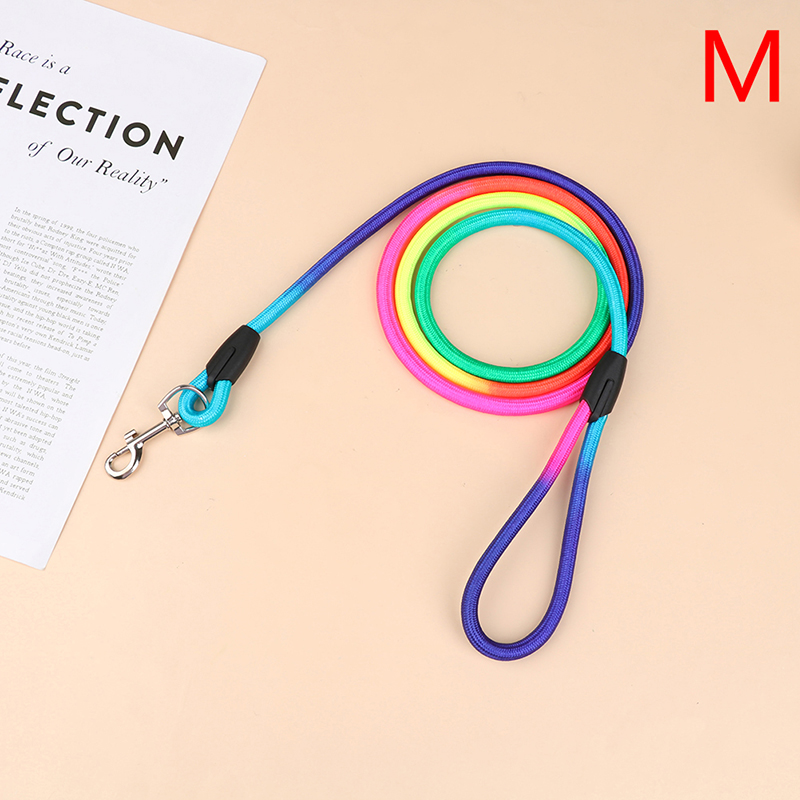1Pc Nylon Rainbow Pet Dog Leash Walking Training Leash Cats Dogs Harness Collar: B