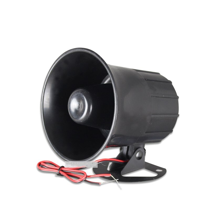 Anti-theft Speaker Alarm Host High-pitched Alarm DC12V High Decibel 110DB Plastic Black Angle Adjustable Security Protection