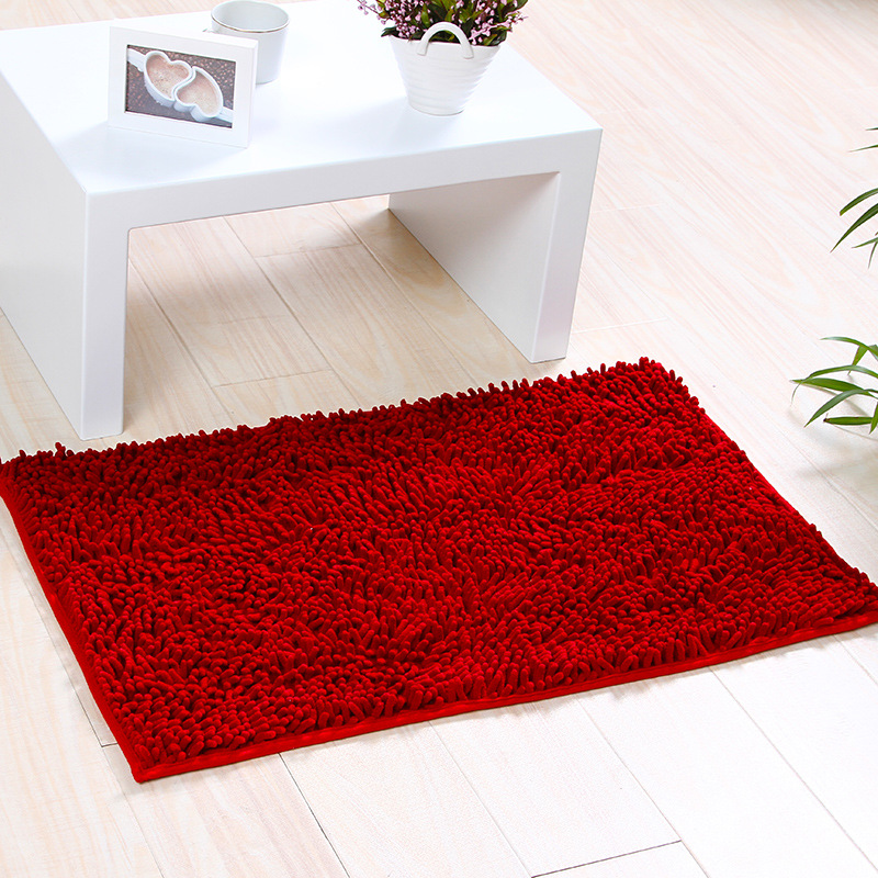 Ensemble 40*60/40*120CM, tapis de bain en microfibre absorbant, tapis de salle de bain doux et moelleux, tapis de salle de douche: 40-60CM  40-120CM / red