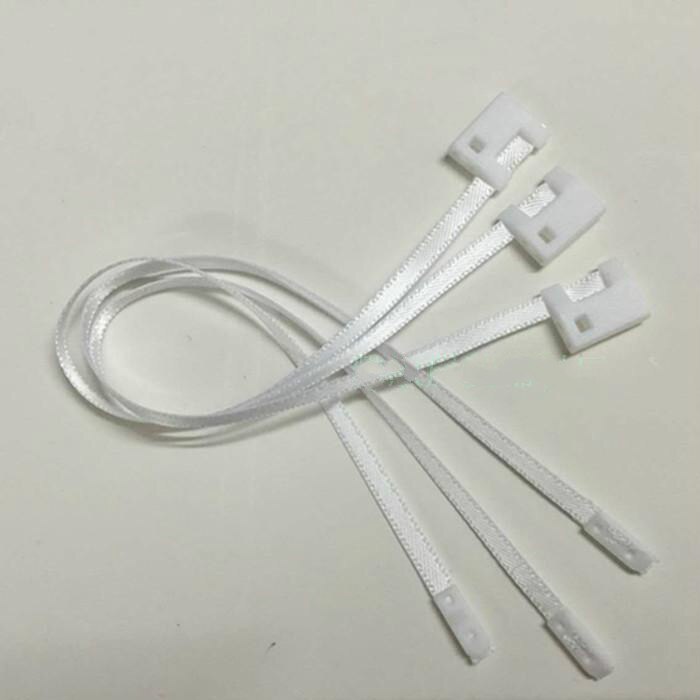 500 stks/partij Hoge Klasse Satijn Tape String Lock Universele Plastic Tag Kledingstuk Kleding Hang Tag: White