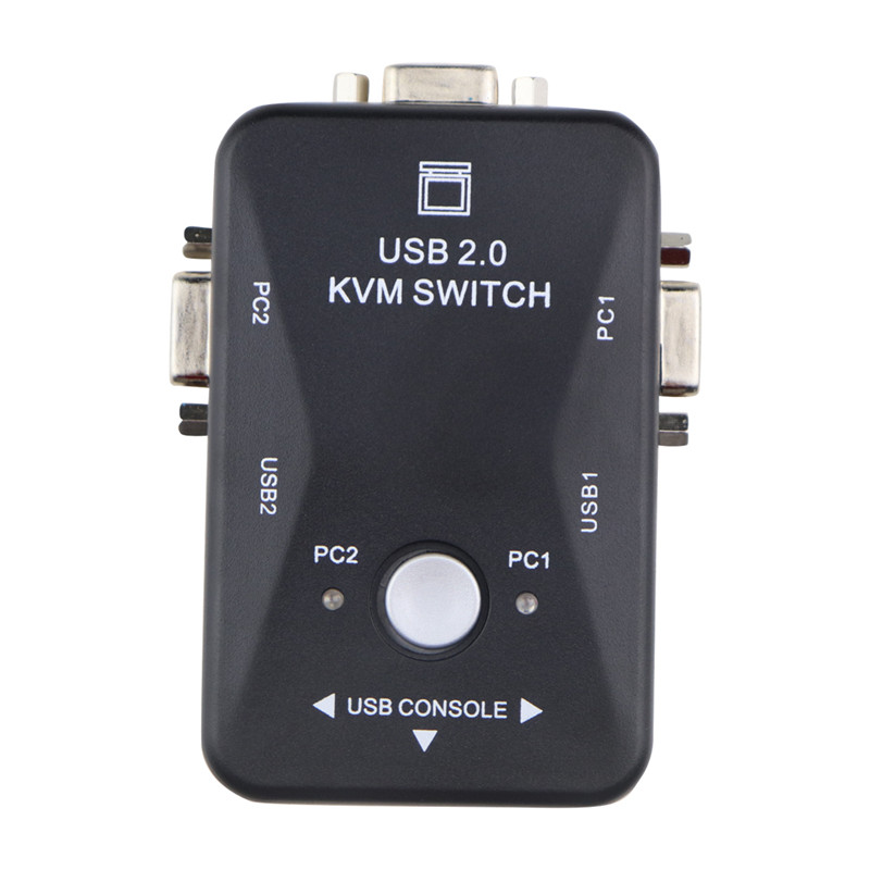 2 In 1 Out Usb 2.0 Vga Kvm Switch Box 2-Poort Pc Monitor Schakelaars Box Adapter Voor Computer toetsenbord Muis Monitor Plug En Play: With No Cable