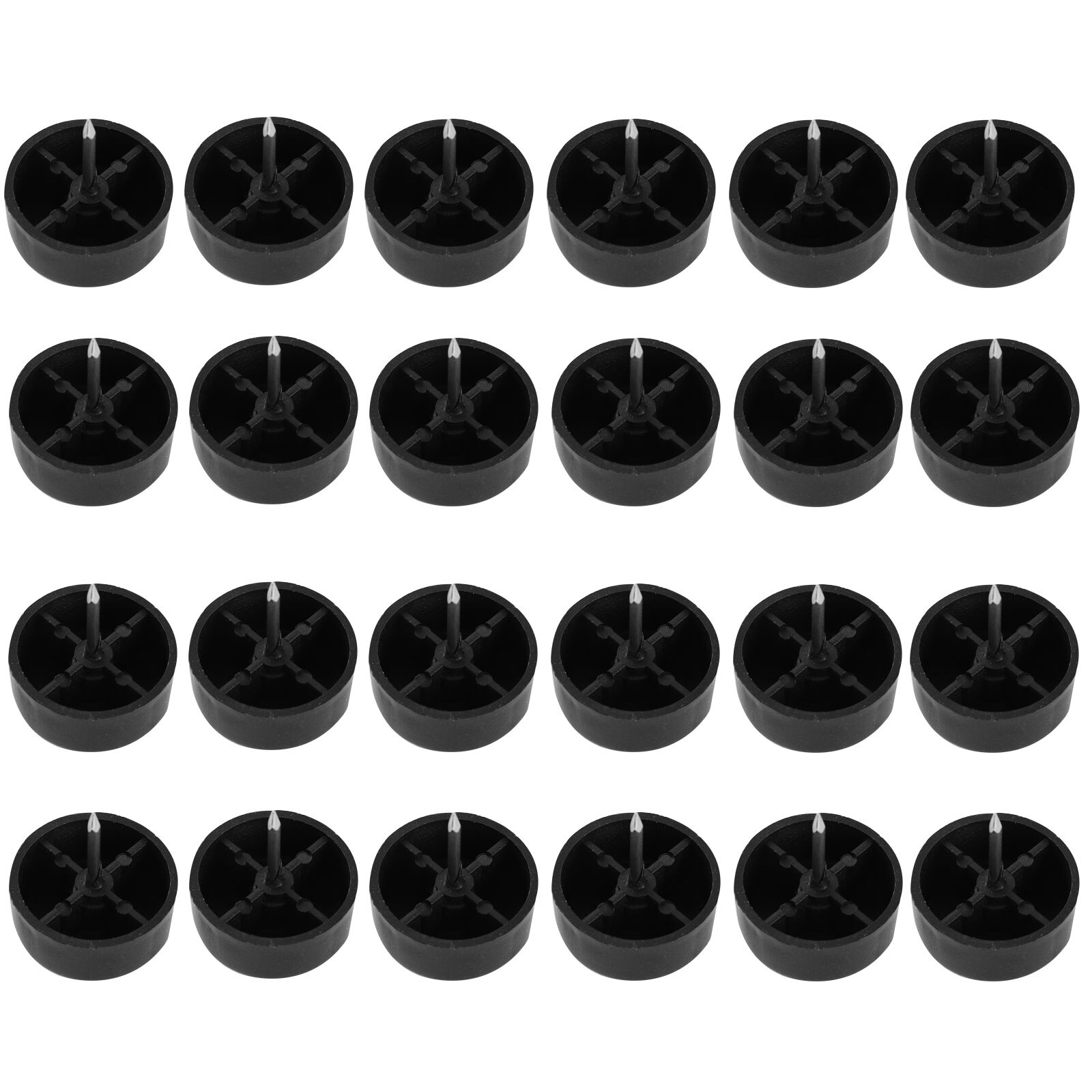 24 Nail-On Table Chair Slider Glide Pads Legs Protector Tacks Plastic Feet Mats Anti Slip Foot Stopper Wooden Furniture Leg Caps