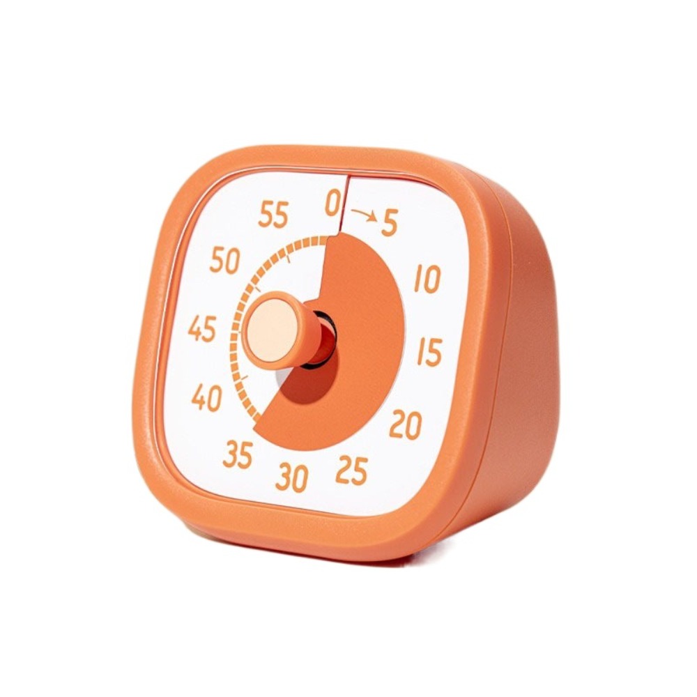 Square 60 Minutes Visual Timer Ultra Silent Visualization Countdown Timer Self-discipline Alarm Clock Kitchen Timer Reading Room: black