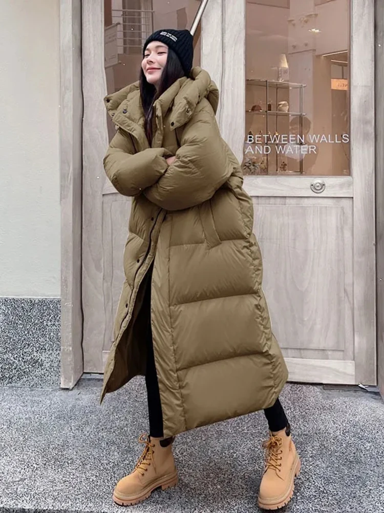 Wärmer Winter rosa Kapuze lange Parka Chaqueta dicke Wind dichte Parca Mantel lässig Schnee tragen Baumwolle gepolsterte Frauen Jaqueta