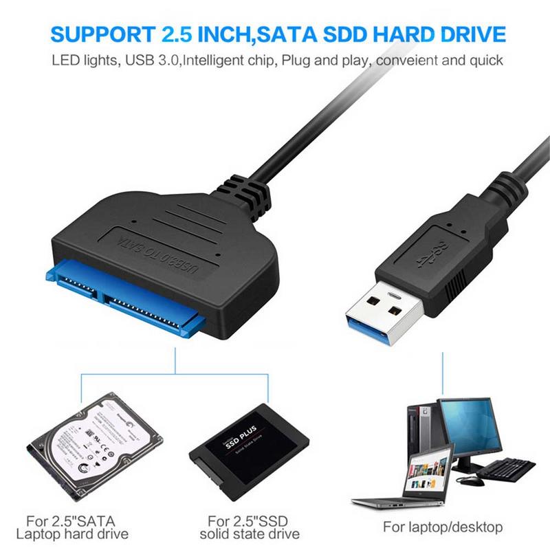 USB 3.0 SATA 3 Kabel Sata naar USB Adapter tot 6 Gbps Ondersteuning 2.5 Inch Externe SSD HDD harde Schijf 22 Pin Sata III Kabel