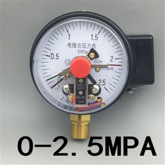 Diameter 100mm Direct Contact Pressure Gauge with Surface Vacuum Gauge Pressure Controller Measuring Tool: 0-2.5MPA