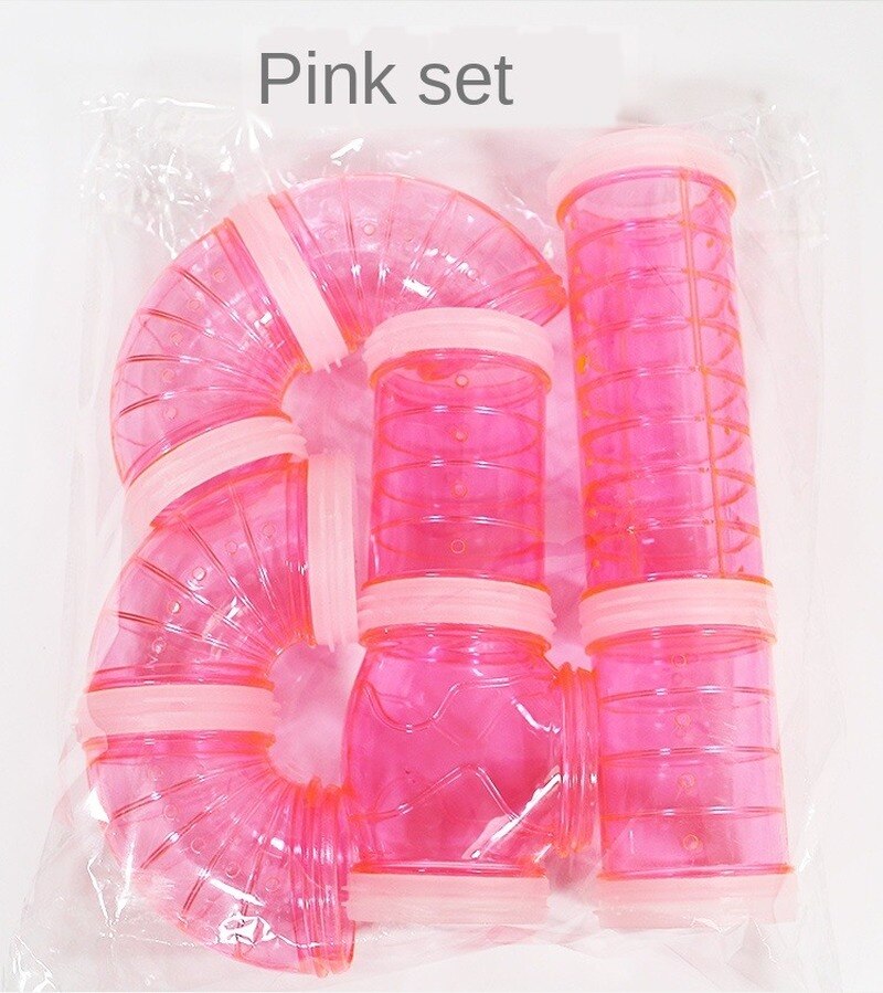 Plastic Training Playing Tools External Tunnel Hamster Toys Multifunctional Hamster Cage Accessories Hamster Pipeline ZM921: pink