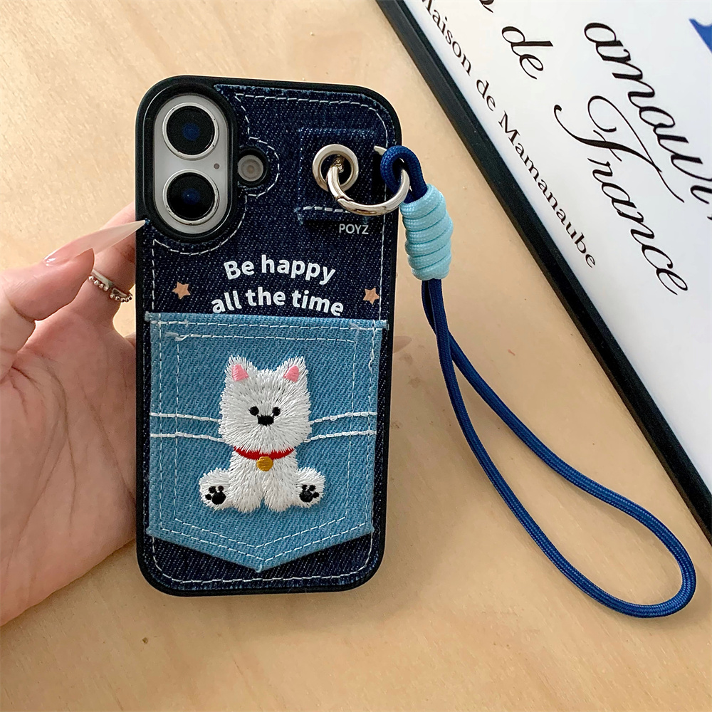 Funda de teléfono con estampado de cachorro, coreana INS, con tarjetero para iPhone 15 14 Pro Max 13 16 17 Pro, Fundas bonitas