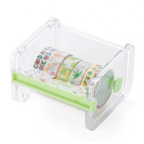 Desktop Paper Tape Cutter Holder Dispenser Craft Office Stationery Box: Green