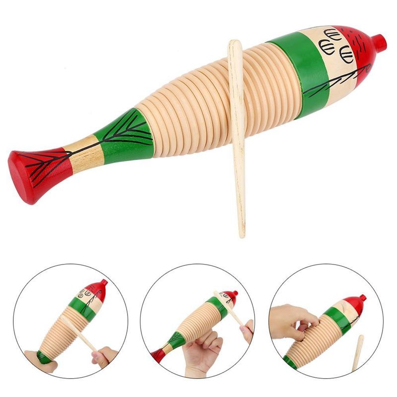 Instrumento Musical WG-200 Guiro de madera con raspador