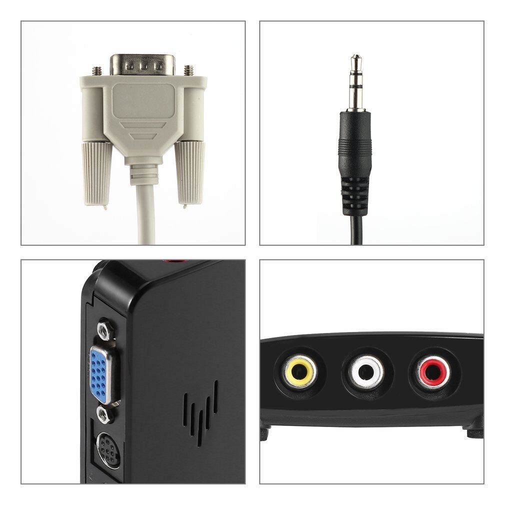 LED MTV Boîte HD LCD TV à TUBE CATHODIQUE BOÎTE AV vers VGA RF vers VGA Externe Tuner TV Numérique PC BOÎTE Récepteur Tuner