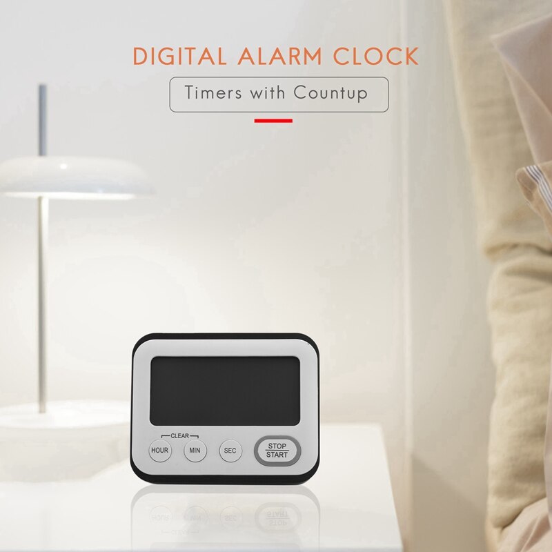 2X Digital Kitchen Countdown Timer: Teachers Counter Large LCD Magnetic Clip Kids Minute Hour Seconds Cooking Giant