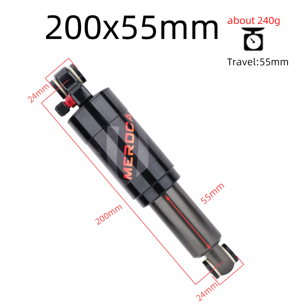 MEROCA Mountainbike Luft Stoßdämpfer 125mm/150mm/165mm/190mm/200mm Rolle Legierung MTB Falten Fahrrad Hinten Schock Radfahren Teile: 200mm