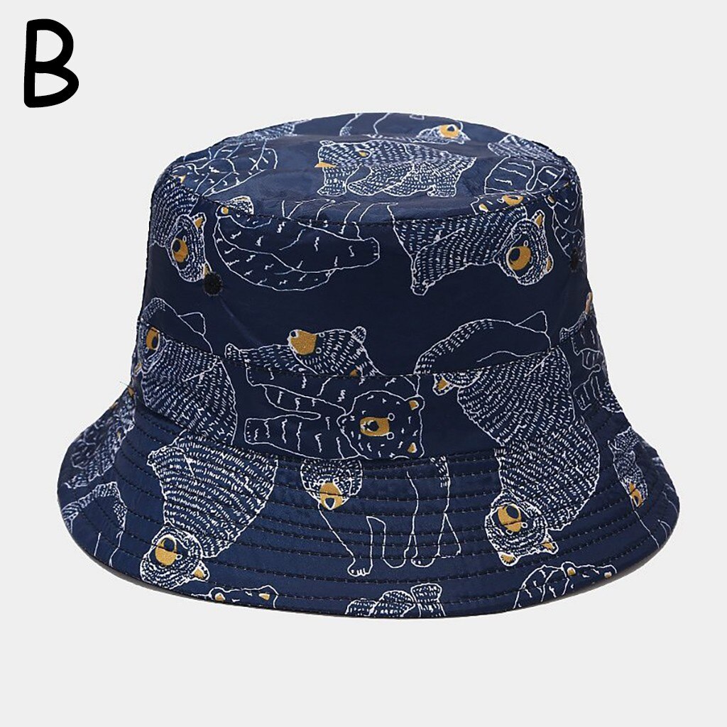 Moderne Unisex Print Emmer Hoed Wandelen Klimmen Hoed Twee Kanten Mannen Vrouwen Opvouwbare Animal Print Visser Hoed Emmer Cap # p30