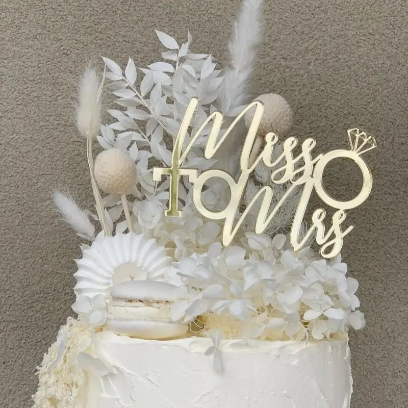 Anillo acrílico dorado Ins para tarta de boda, propuesta de novia y novio, adorno para tarta de boda para , de compromiso, decoración de postre: Verde menta