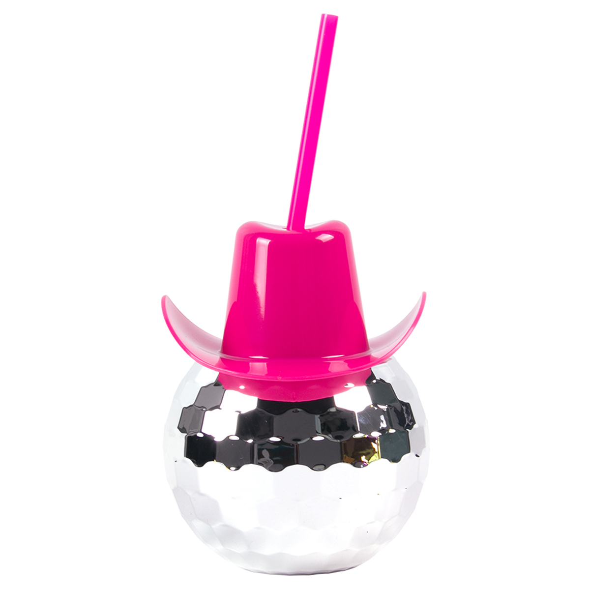 Discokuglekop med cowboyhat polterabend sølv discokugle vandflaske cowboy-tema brud til at være festdekoration cocktail c: Myntegrøn