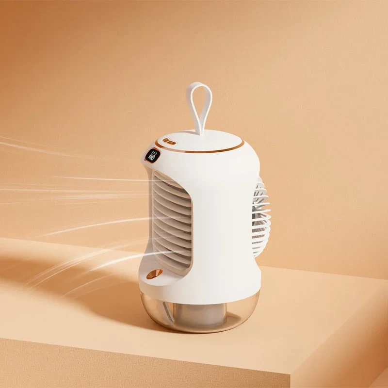 Climatiseur portable 3600mAh, ventilateur électrique de table aste, vaporisateur rotatif, humidification, refroidissement