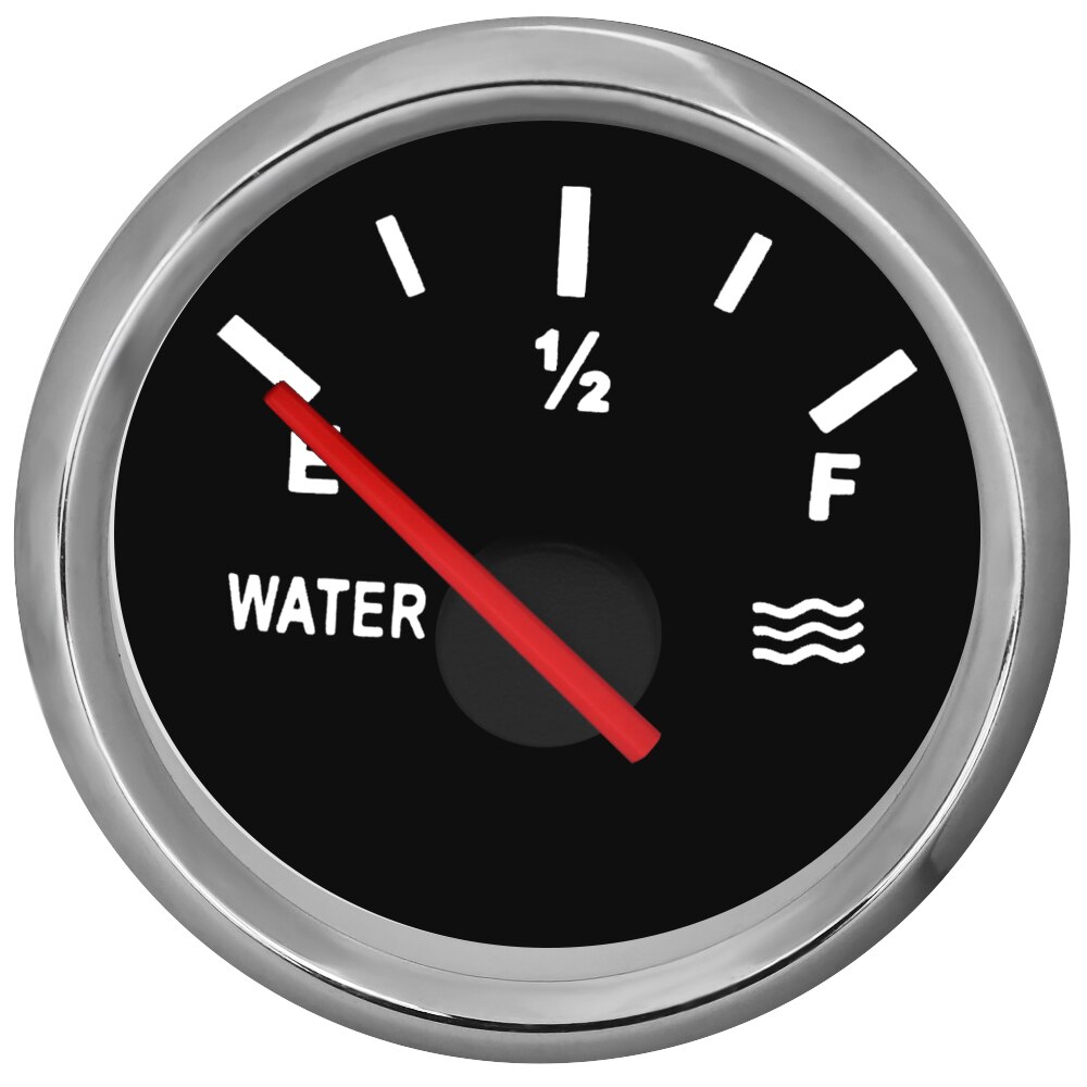 0-190 Ohm Water Level Gauge Universal 52MM Water Tank Level Gauge Indicator With Red Backlight 12V 24V: BS