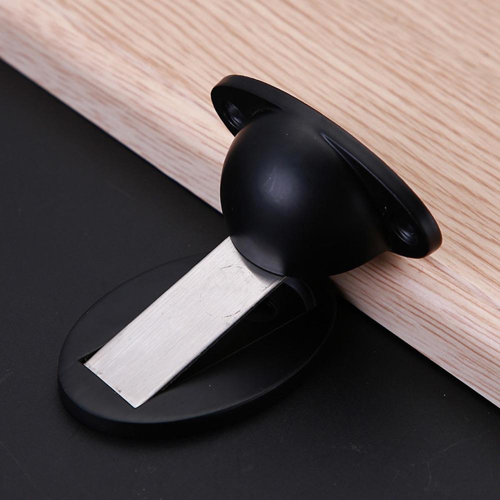 150g Door Stop Magnetic door knocker Magnetic Invisible Door Holder Stopper Doorstop Anti-Collision Floor Mounted black: Black