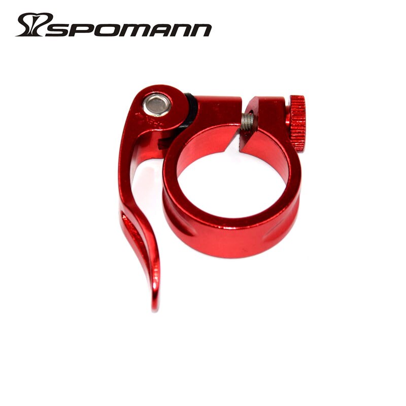 Aluminum Alloy Quick Release Clamp MTB Road Bicycle Seatpost Skewer Clamp Mountain Bike 27.2mm Seatpost Clip: Red