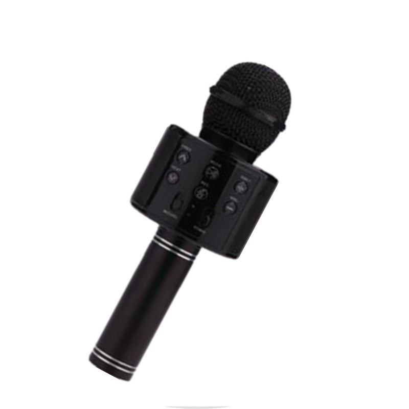 FGHGF WS858 Microfono Karaoke Wireless Bluetooth - Microfono a Condensatore Portatile Altoparlante: Nero