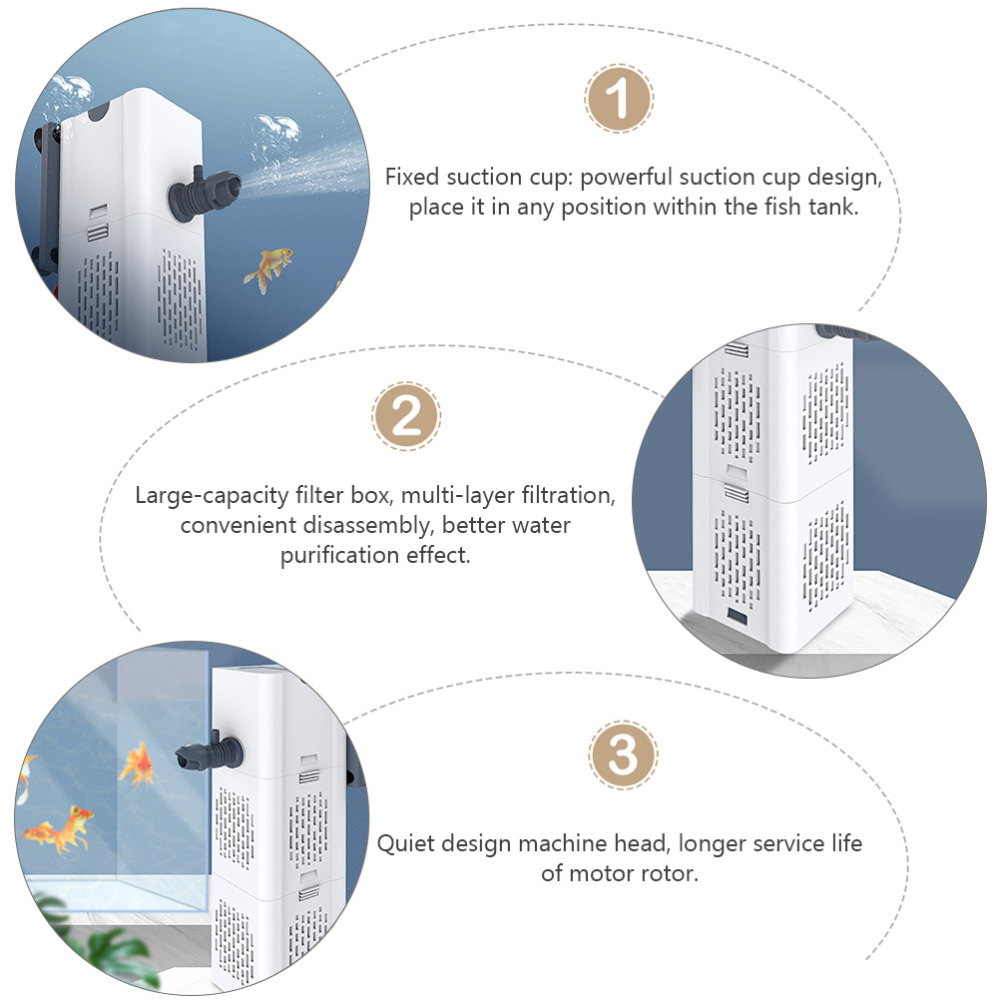 1Pc Adjustable Airflow Water Pump Circulation Filter Durable Filter Pump White