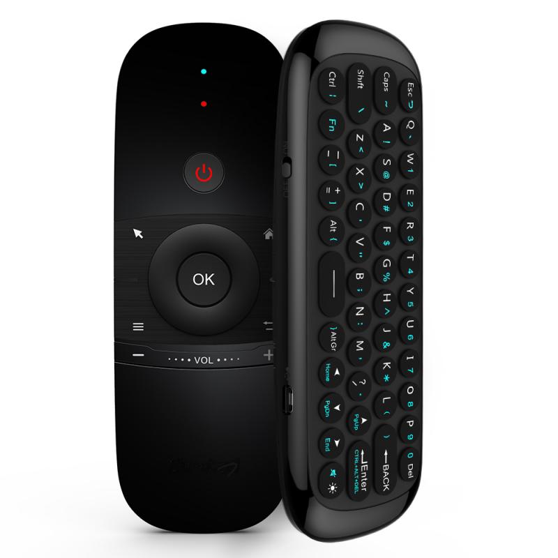 Wechip W1 teclado inalámbrico Air Mouse TV Control remoto infrarrojo aprendizaje 6-Axis detección de movimiento para Android TV Box Laptop PC