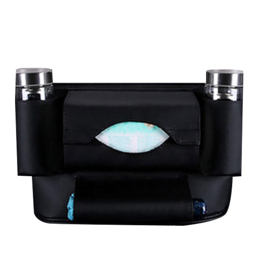 Car Net Pocket Handbag Holder Universal Multifunction Car Organizer Seat Gap Storage Multi-Pocket Leather Interior Accessori: E