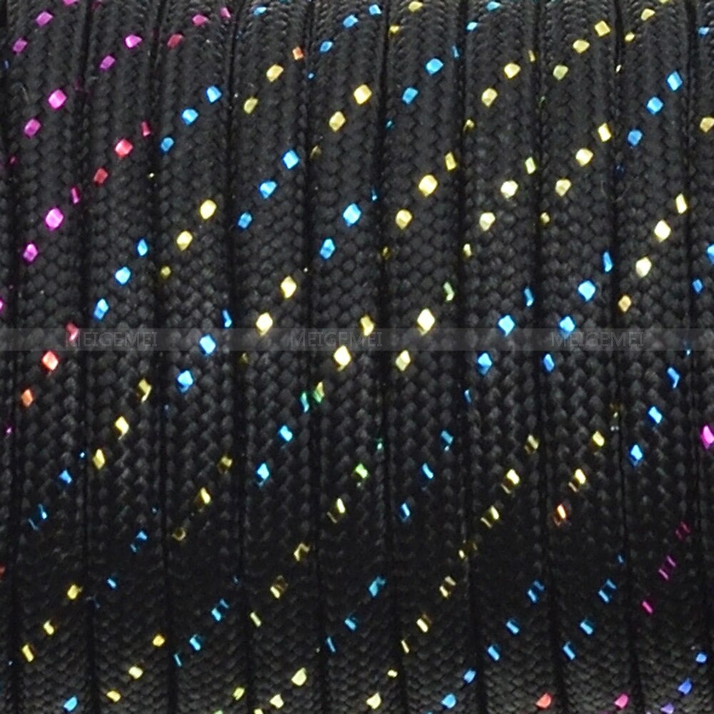 1 stk guld sølv ledning 550 paracord faldskærm ledning lanyard mil spec type iii 7 tråd kerne 100 ft 19 farver: Hvid