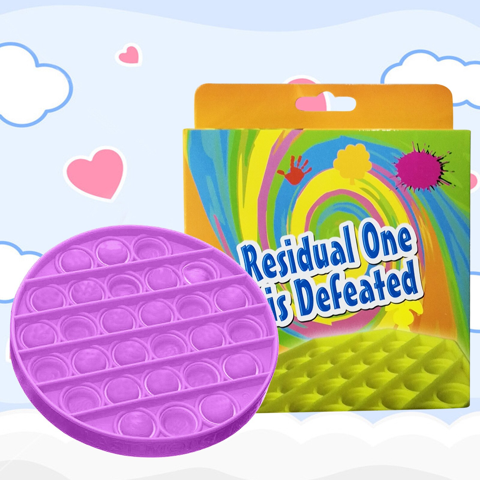 Newcoming Push Bubble Fidget Sensory Reliever Toy Unisex Autism Stress Decompression toy Christmas Juguete de descompresión: F