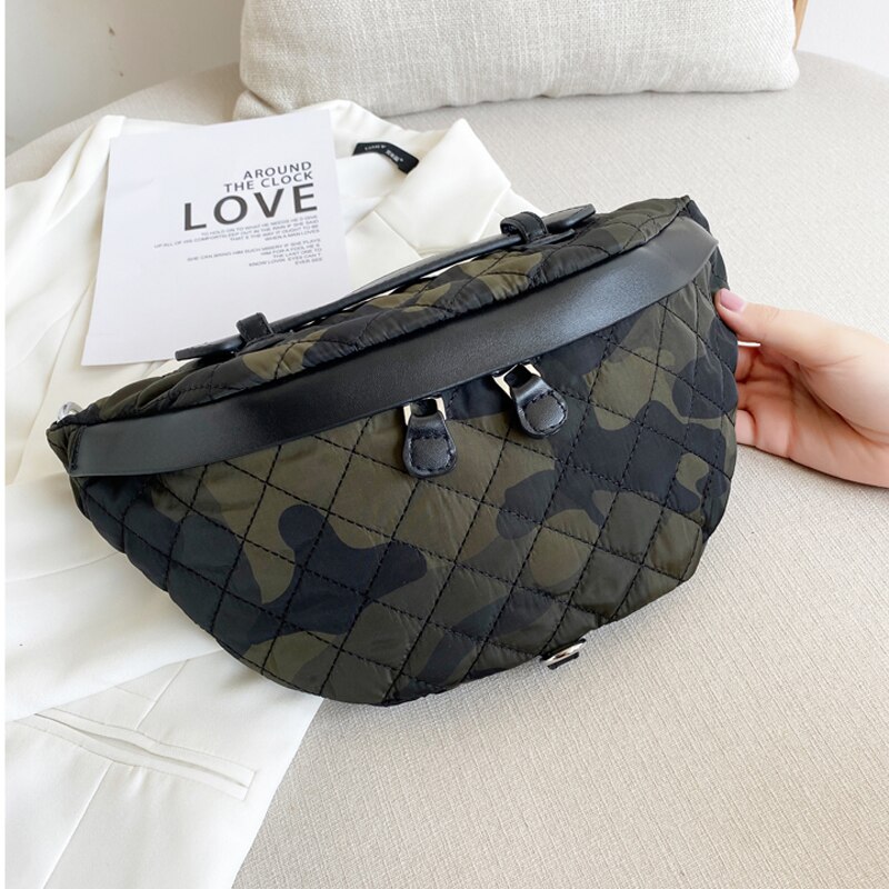 Women Chest Bag Camouflage Hobo Oxford Buddy Waist Bag Female Handbag Women's Shoulder Bags Lady Purse