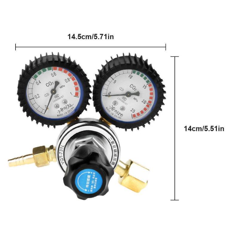 CO2 Gas Regulator Carbon Dioxide Welding Pressure Reducer Valve Gas Gauge Pressure Regulators