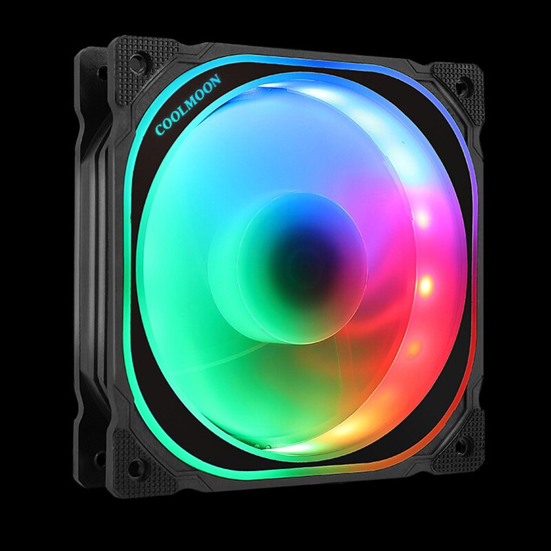 COOLMOON 120mm RGB Computer Case PC Cooling Fan Quiet Fan Blade with IR Remote Computer Cooler RGB CPU Case Fan