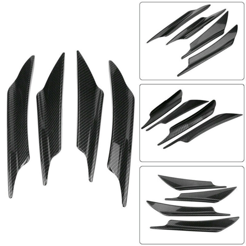 4Pcs L/R Car Front Bumper Fin Shunt Diffuser Splitter Spoiler Universal Anti-UV Auto Vehicles Parts Body Kits