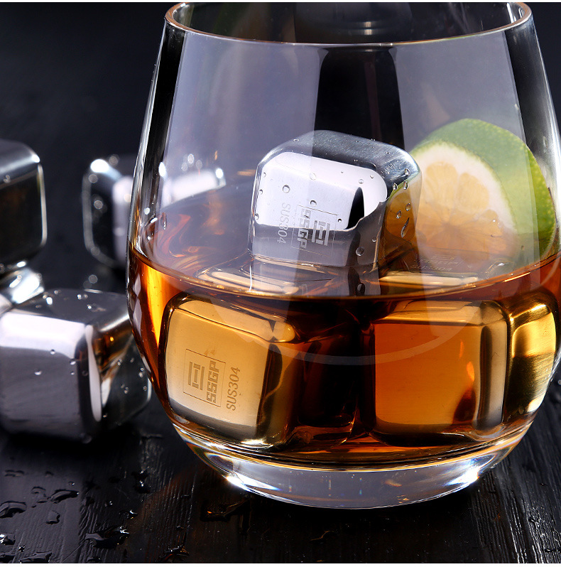 4/8 stk rustfrit stål isterningsbar ikke-giftig sund køligere vin drikkevarer drik whisky øl vand kølig gletscher rock isoterm