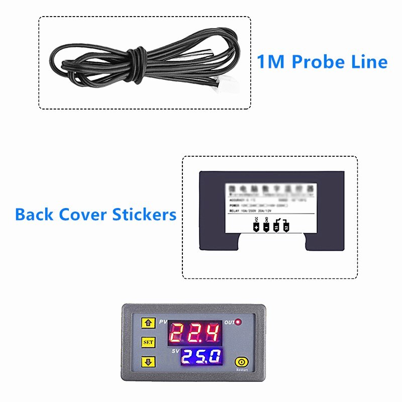 1 Pc Dc 12 V/24 V/110 V-220 V Ac Led Digitale Temperatuurregelaar Thermostaat thermometer Temperatuur Schakelaar Sensor Meter