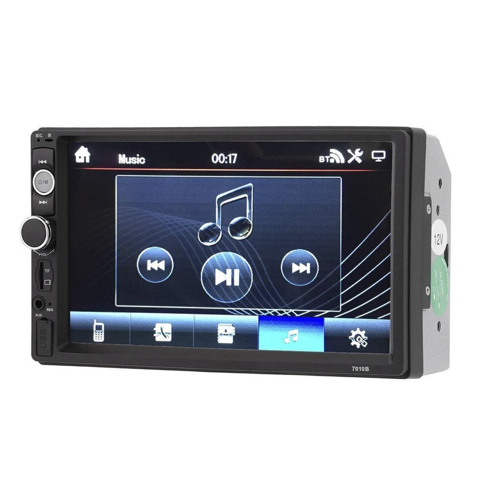 Autoradio MP5 double écran tactile 7 pouces, 7010B, Bt, Hd, lecteur multimédia, stéréo, support identique à l'écran, 2din