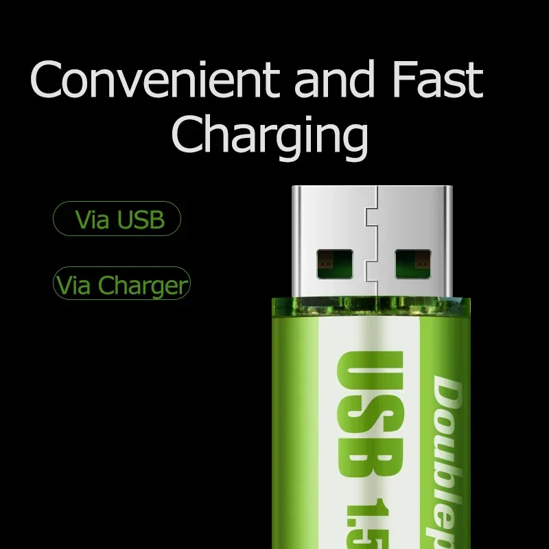 Batteria AA da 1,5 V Batteria ricaricabile agli ioni di litio USB da 1400 mWh/900 mAh per mouse con telecomando piccolo ventilatore Batteria giocattolo elettrica