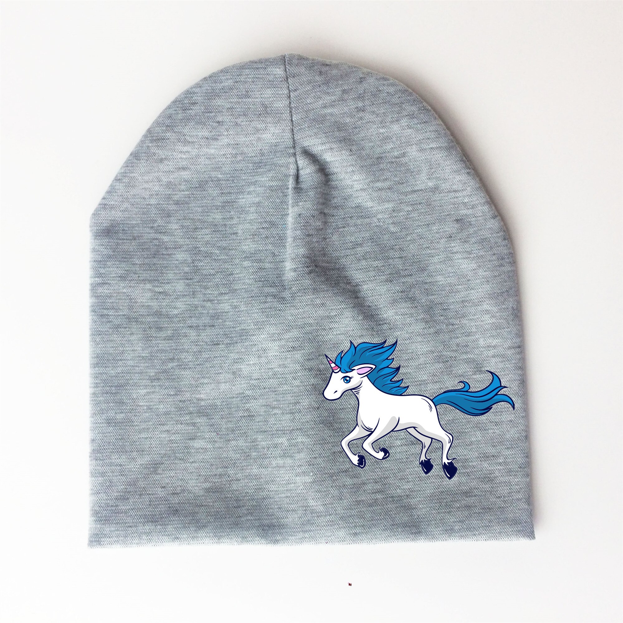 baby cap unicorn party children&#39;s Autumn Baby girl Hat Boy Cap Kids cotton Beanie bonnet Children for boy toddler hat beanie: Light Gray