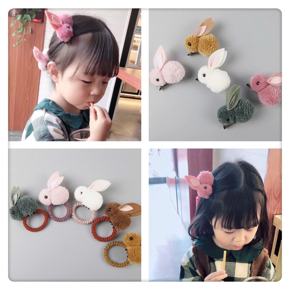 Bracelet caoutchouc lapin pour enfants 5 couleurs | Joli bracelet caoutchouc pour filles, corde pour tête, accessoires pour cheveux, anneau à cheveux, épingle à cheveux, bijoux de coiffure