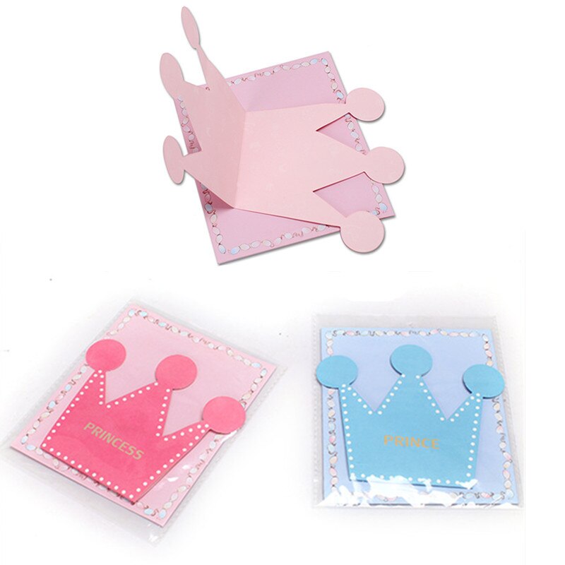 10 stücke Krone Prinzessin Prinz Papier Karte Einladungen Gruß Karte Baby Dusche freundlicher Geburtstag Partei Liefert Hochzeit Dekor