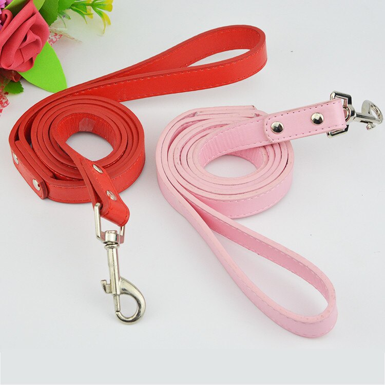 (10 stuks/partij 120 cm lengtes 5 kleuren pu leren hondenriem voor puppy's, hondenketting om mee te wandelen