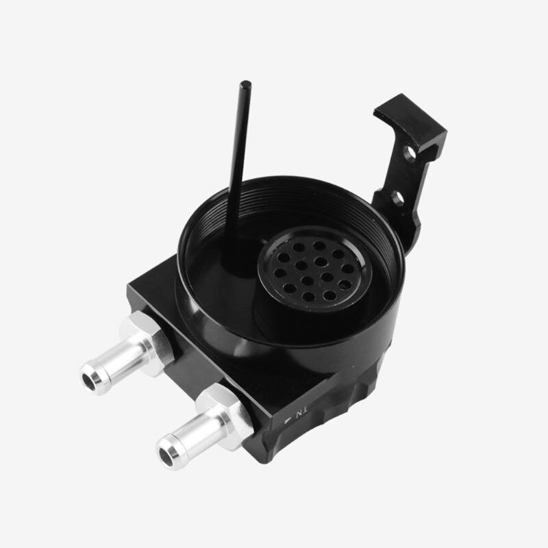 Universal Car Oil Catch Can Tank with Breather Compact Dual Cylinder Polish