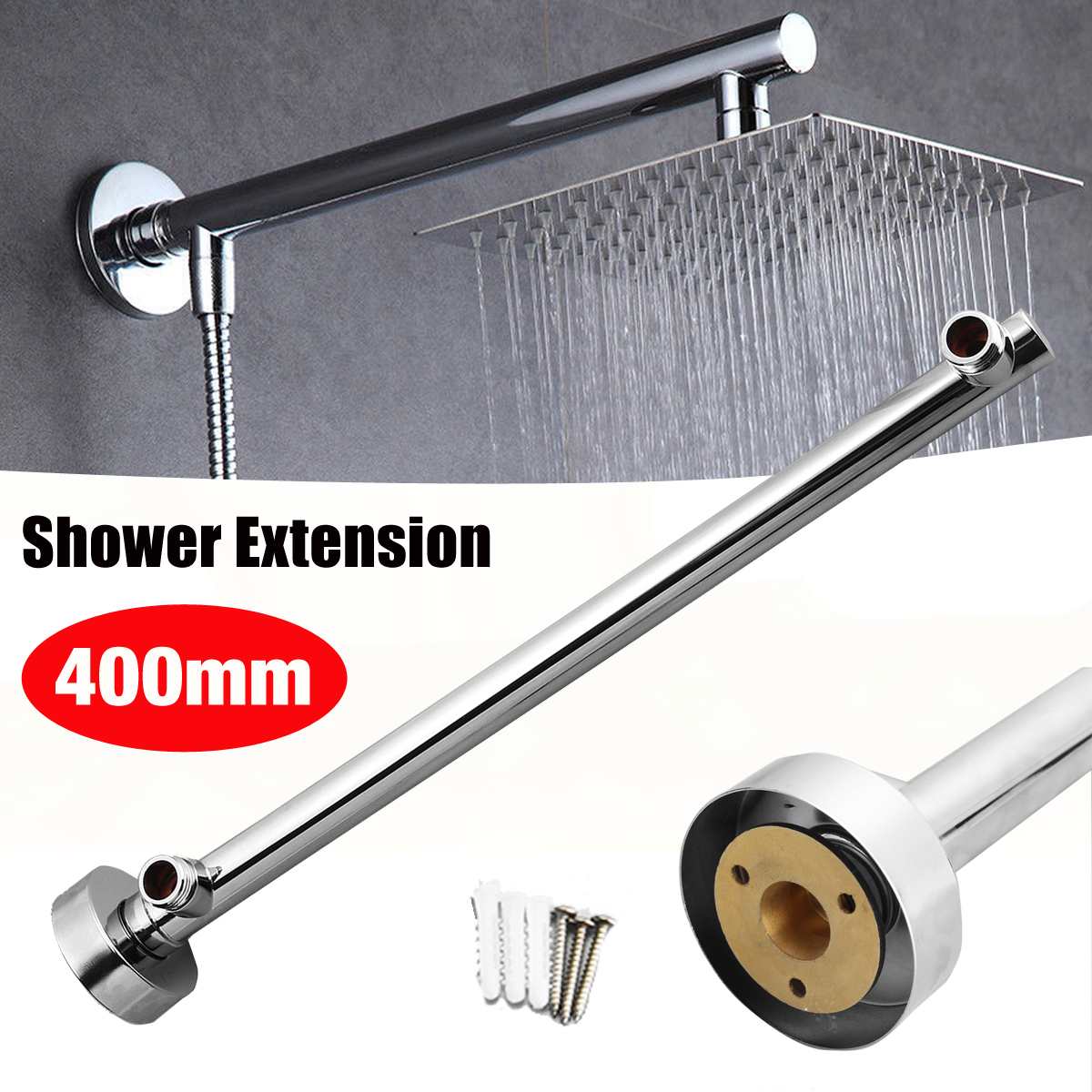 Wall Mounted Shower Head Shower Arm 400mm Wall Ceiling Mounted Shower Head Extension Arm Bathroom Tools Accessories