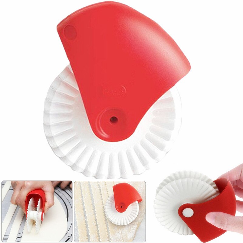 2Pcs/set Kitchen Pizza Pastry Lattice Cutter Pastry Pie Decor Cutter Plastic Wheel Roller for Crust Baking Cutter Tool