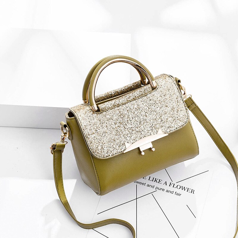 Bolsos de para mujer, carteras de cuero sintético de gran capacidad, bolsos de hombro tipo bandolera, de viaje, sencillos e informales: Green